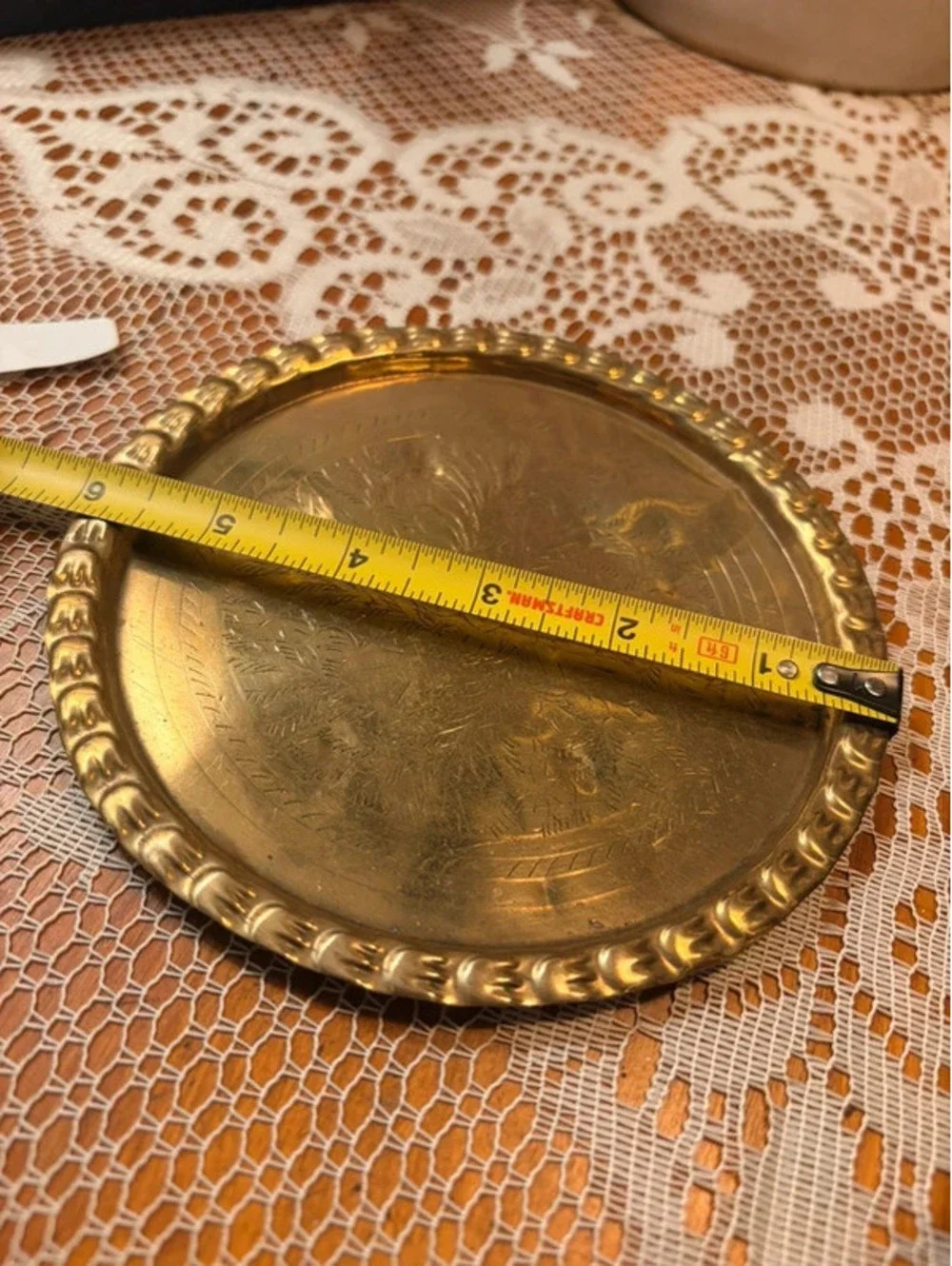 Vintage Miniature Brass Arabic Dallah Coffee Set Tray 6 Goblets